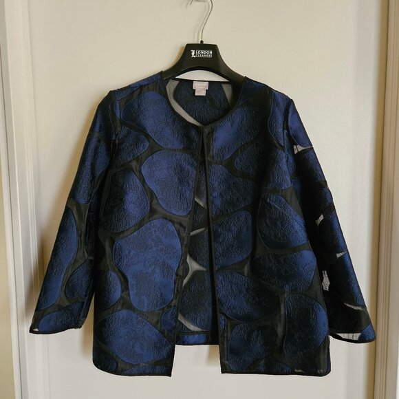 Chico's Giraffe Print Organza Jacquard Jacket - Picture 2 of 6